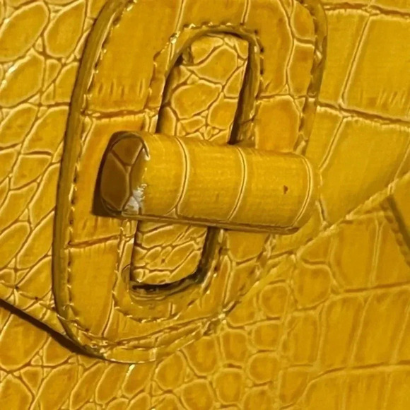 Sondra Roberts Yellow Embossed Clutch - Picture 4 of 9